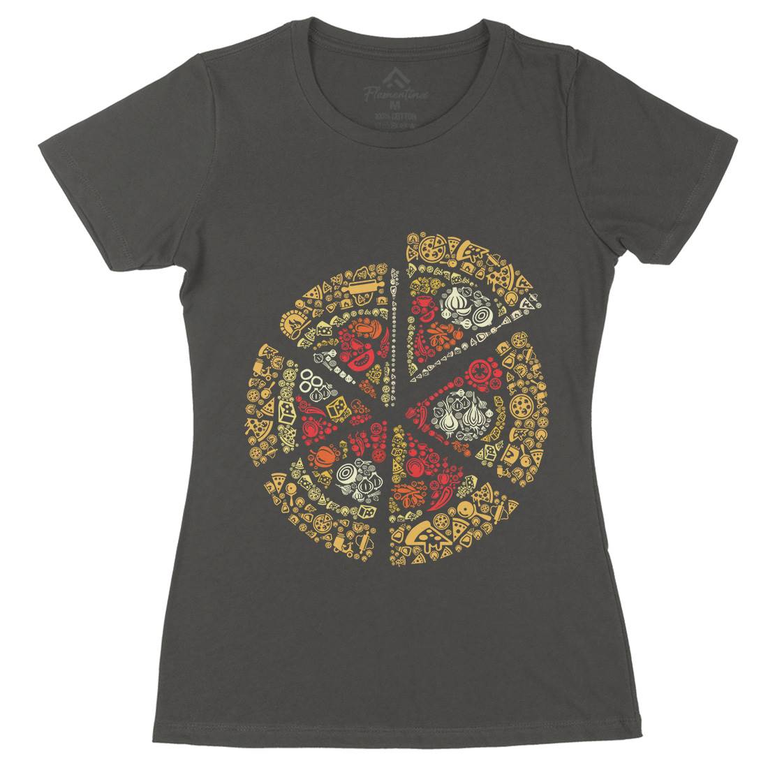 Pizza Womens Organic Crew Neck T-Shirt Food B065