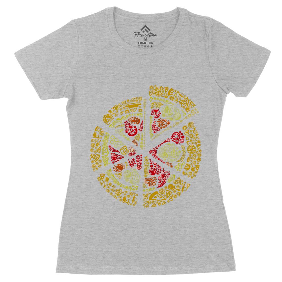 Pizza Womens Organic Crew Neck T-Shirt Food B065