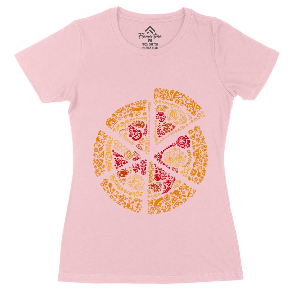 Pizza Womens Organic Crew Neck T-Shirt Food B065