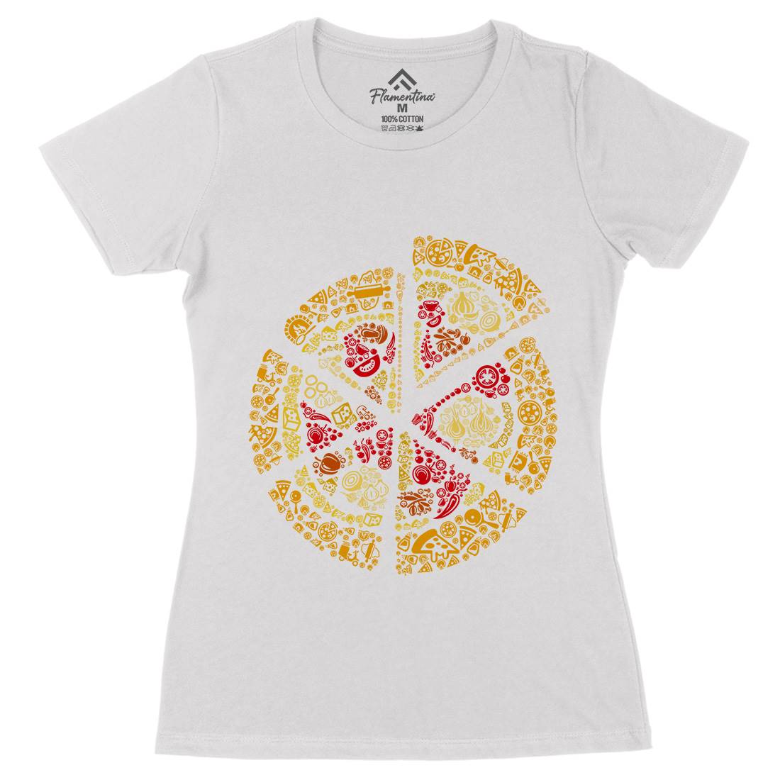 Pizza Womens Organic Crew Neck T-Shirt Food B065