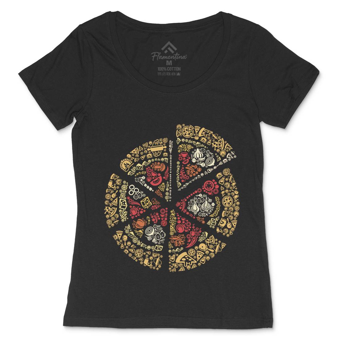 Pizza Womens Scoop Neck T-Shirt Food B065