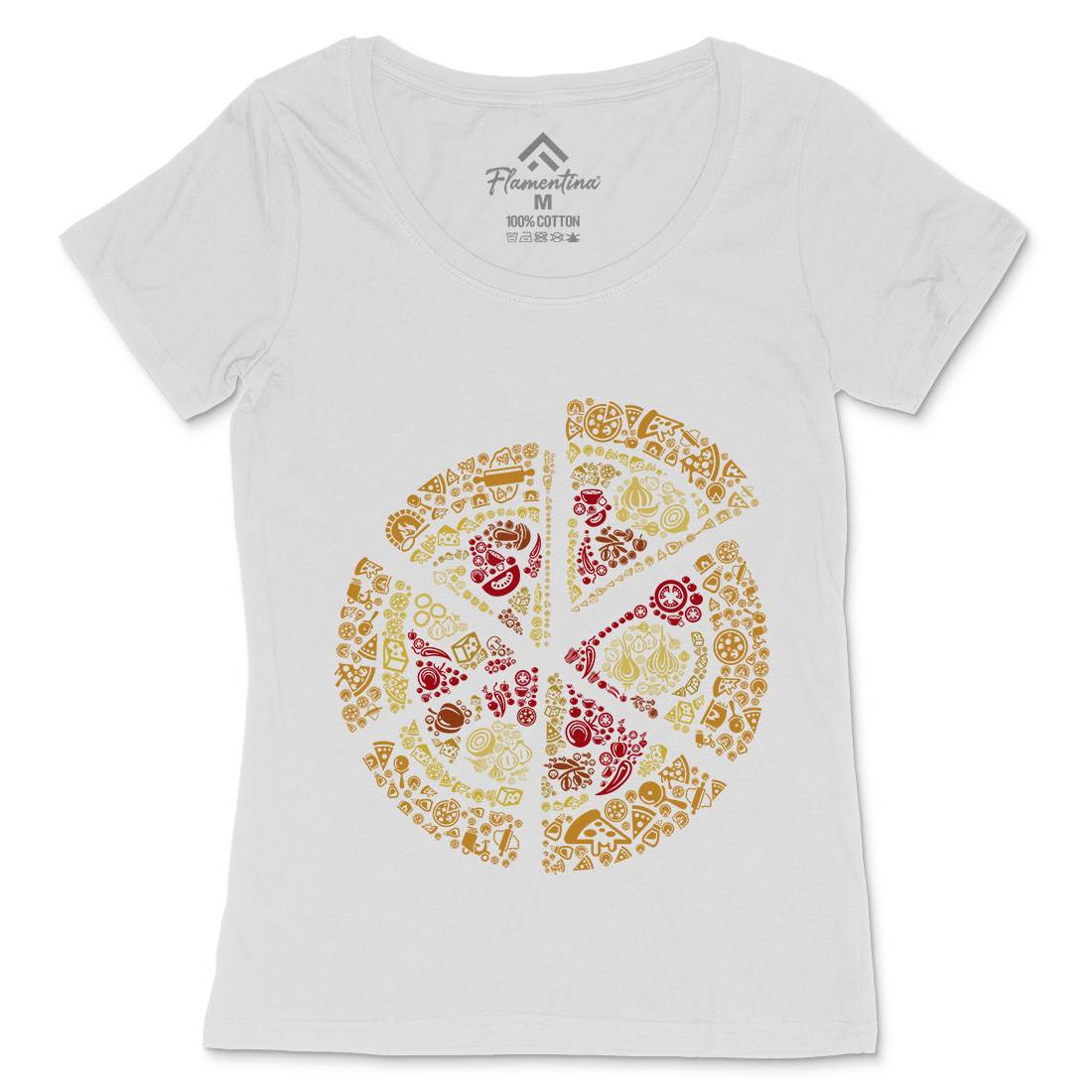 Pizza Womens Scoop Neck T-Shirt Food B065