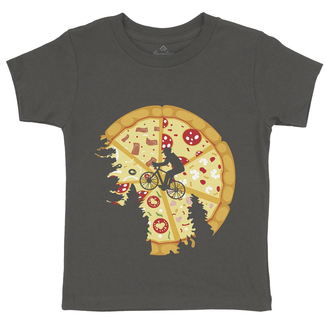 Pizza Moon Kids Crew Neck T-Shirt Food B066
