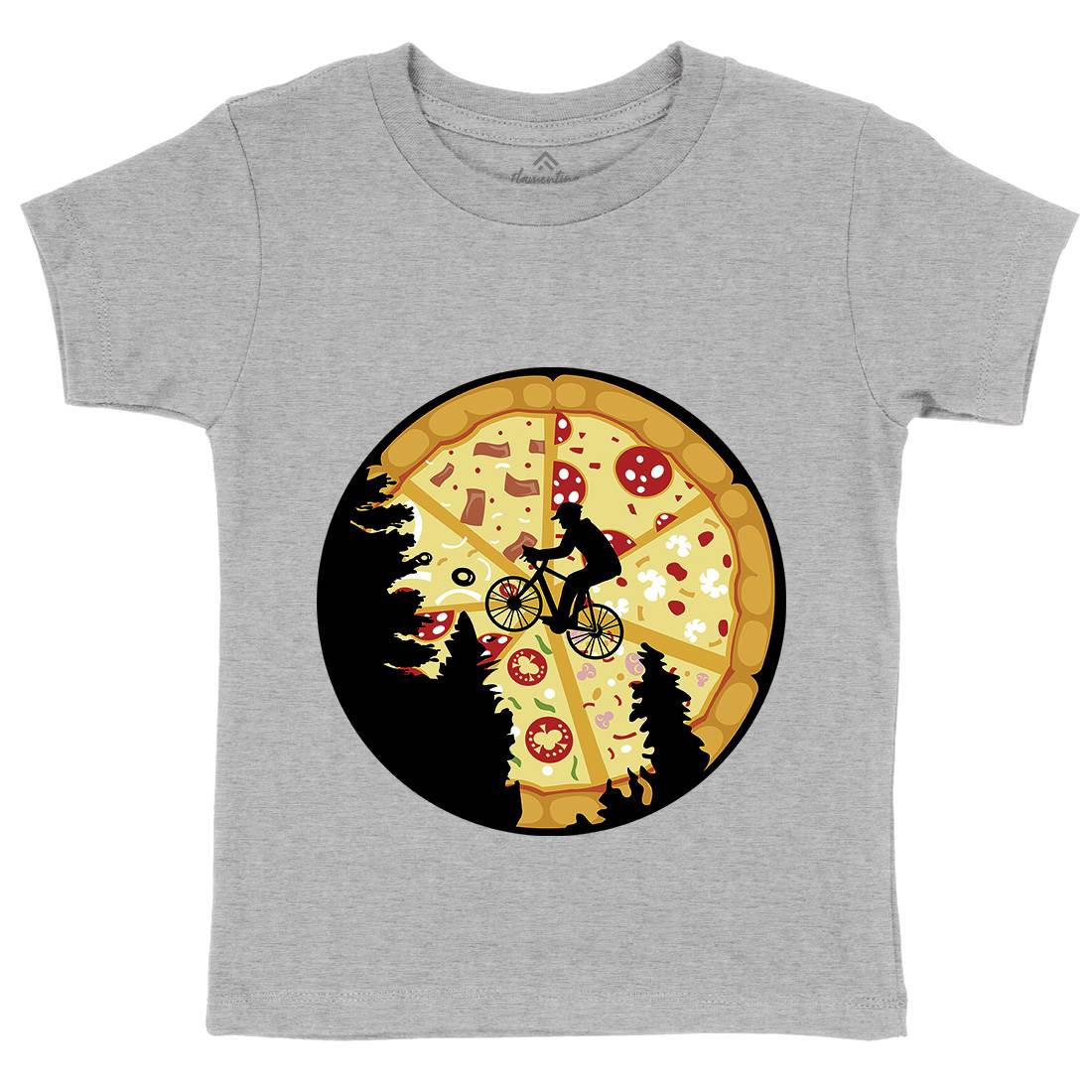 Pizza Moon Kids Organic Crew Neck T-Shirt Food B066