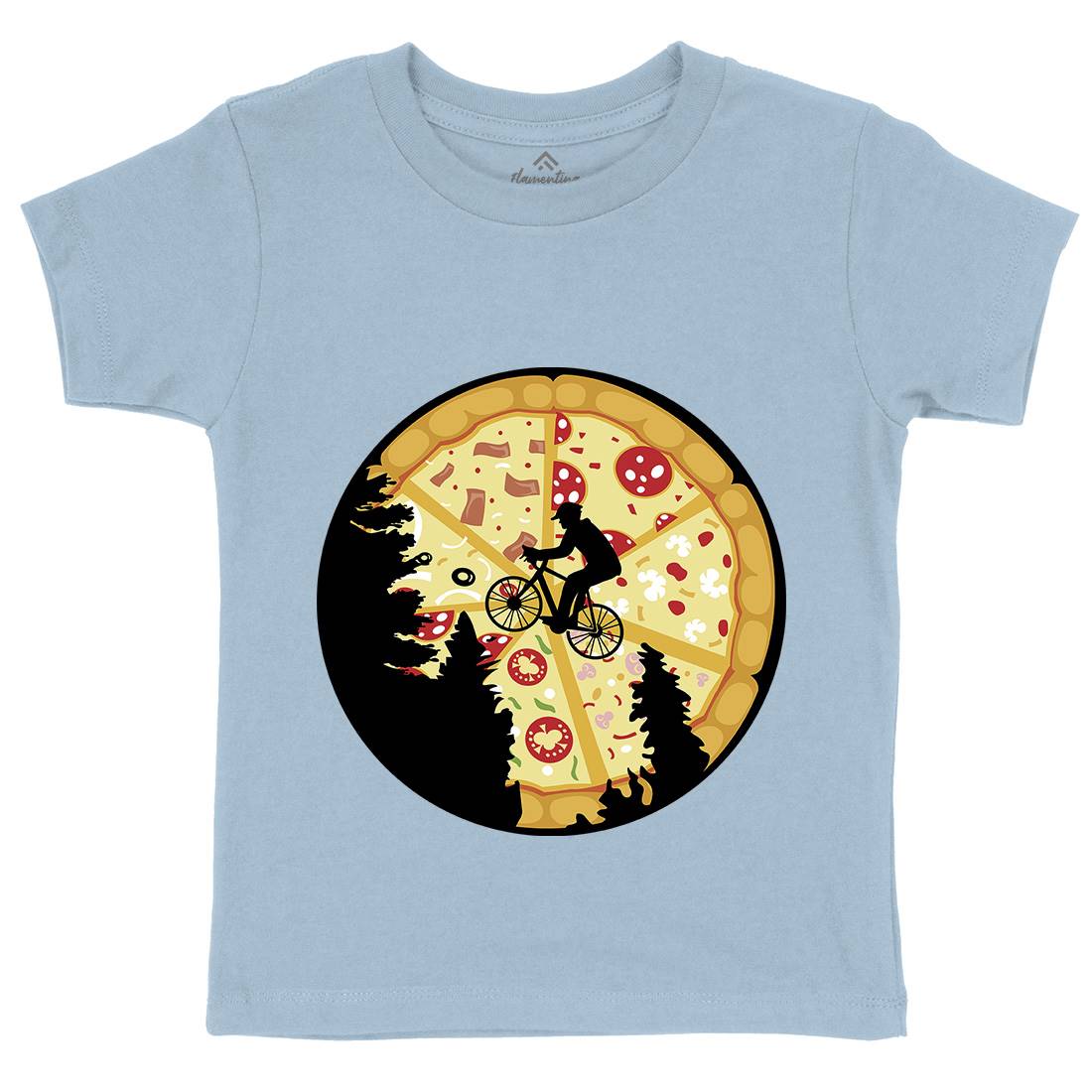 Pizza Moon Kids Crew Neck T-Shirt Food B066