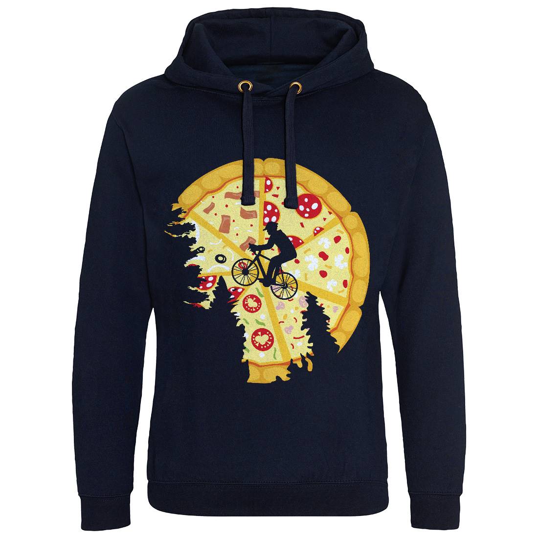 Pizza Moon Mens Hoodie Without Pocket Food B066
