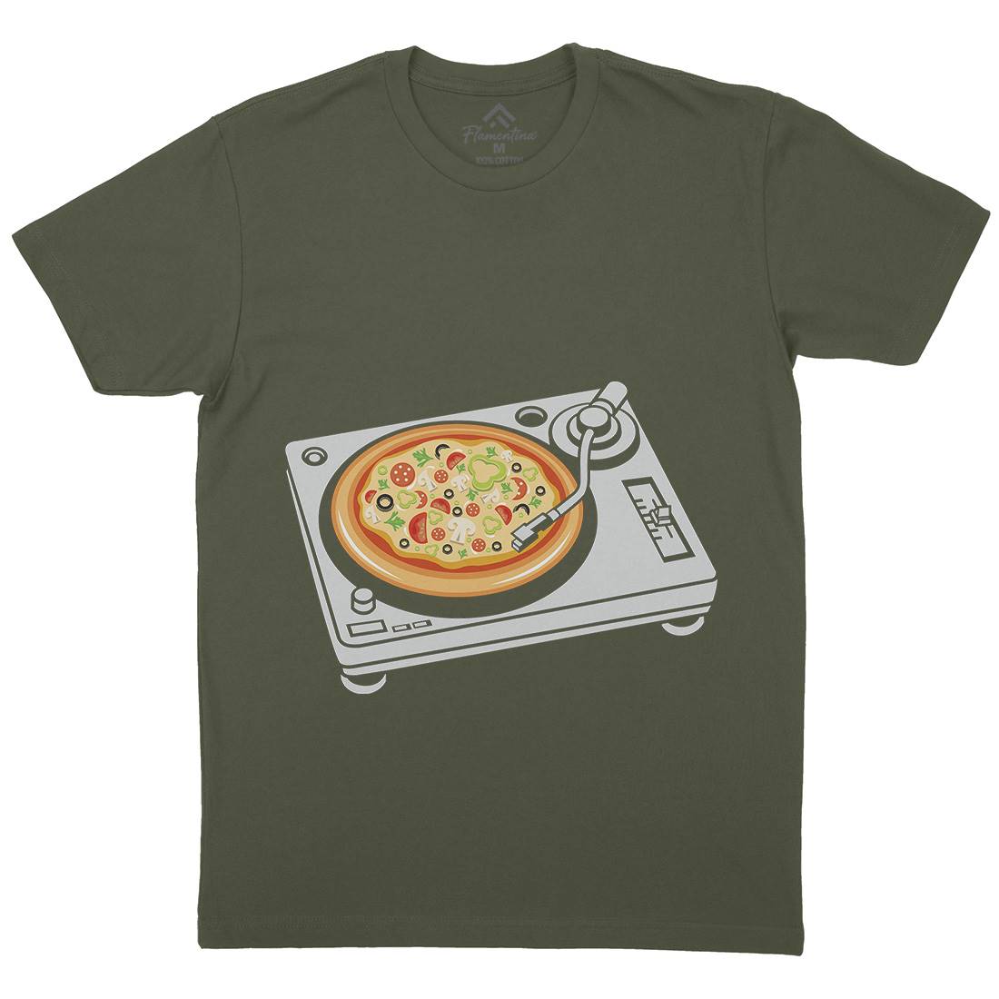 Pizza Scratch Mens Organic Crew Neck T-Shirt Food B067