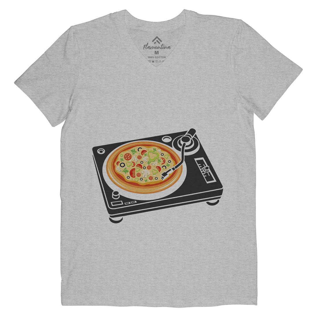 Pizza Scratch Mens Organic V-Neck T-Shirt Food B067