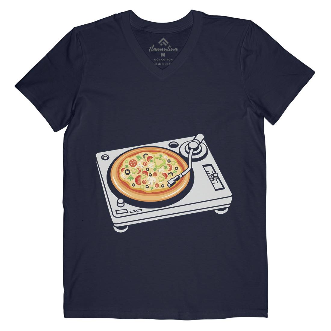 Pizza Scratch Mens Organic V-Neck T-Shirt Food B067