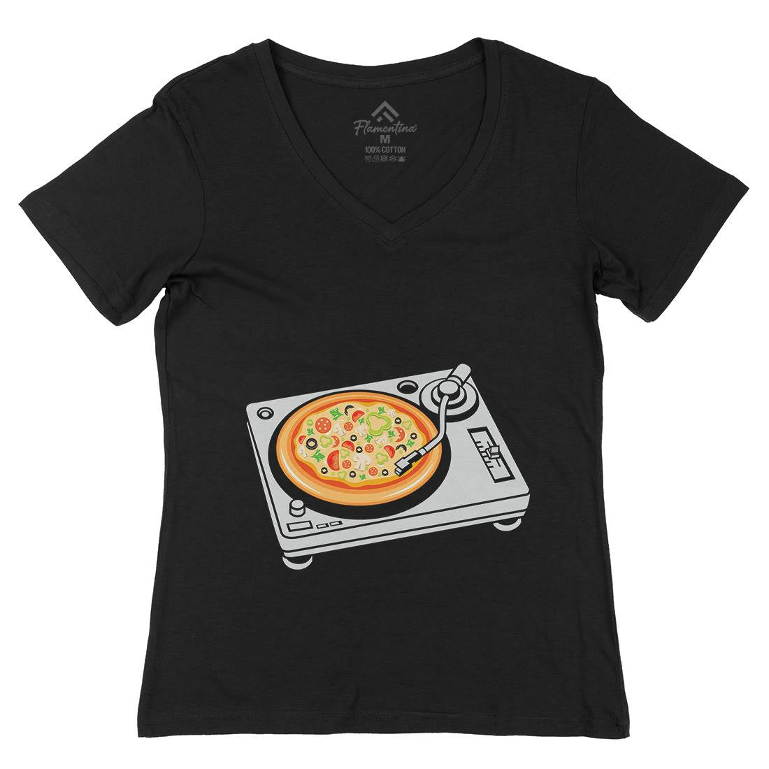 Pizza Scratch Womens Organic V-Neck T-Shirt Food B067