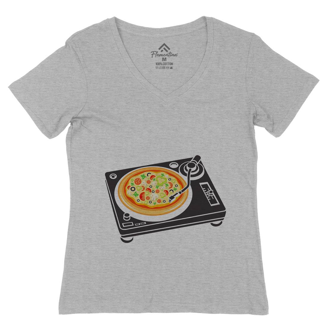 Pizza Scratch Womens Organic V-Neck T-Shirt Food B067