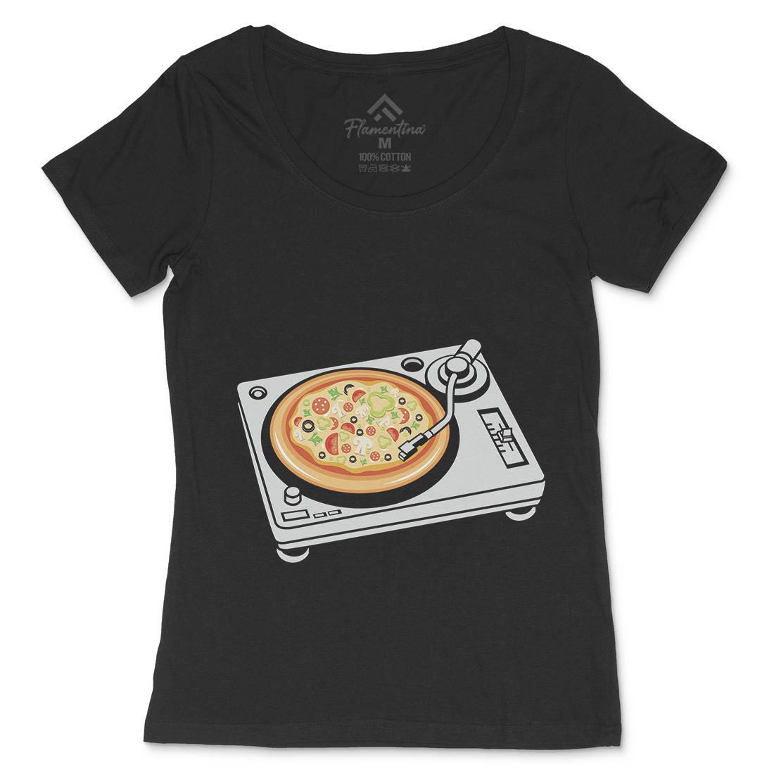 Pizza Scratch Womens Scoop Neck T-Shirt Food B067