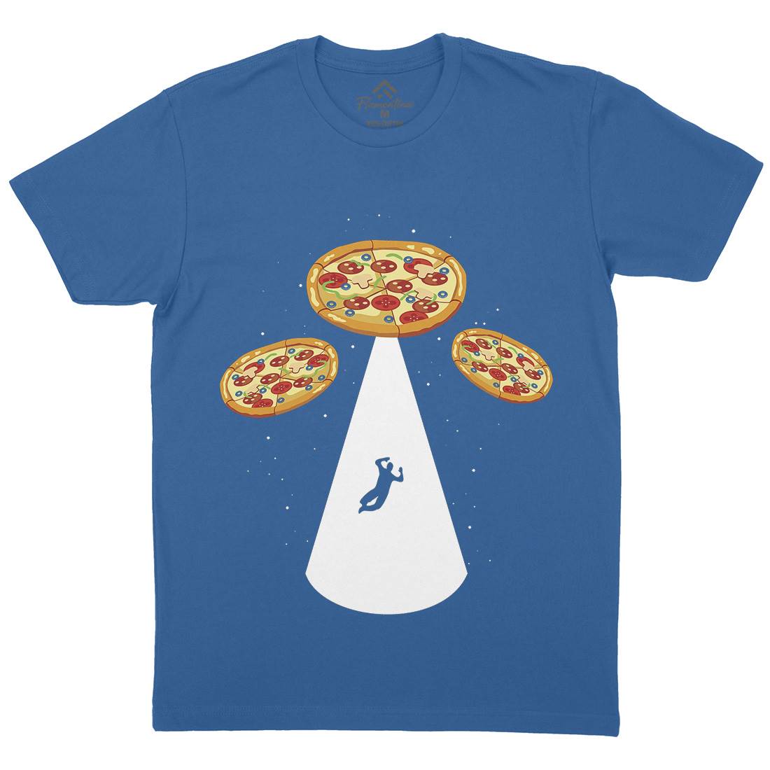 Pizza Ufo Mens Crew Neck T-Shirt Food B068
