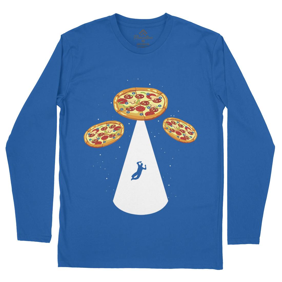 Pizza Ufo Mens Long Sleeve T-Shirt Food B068