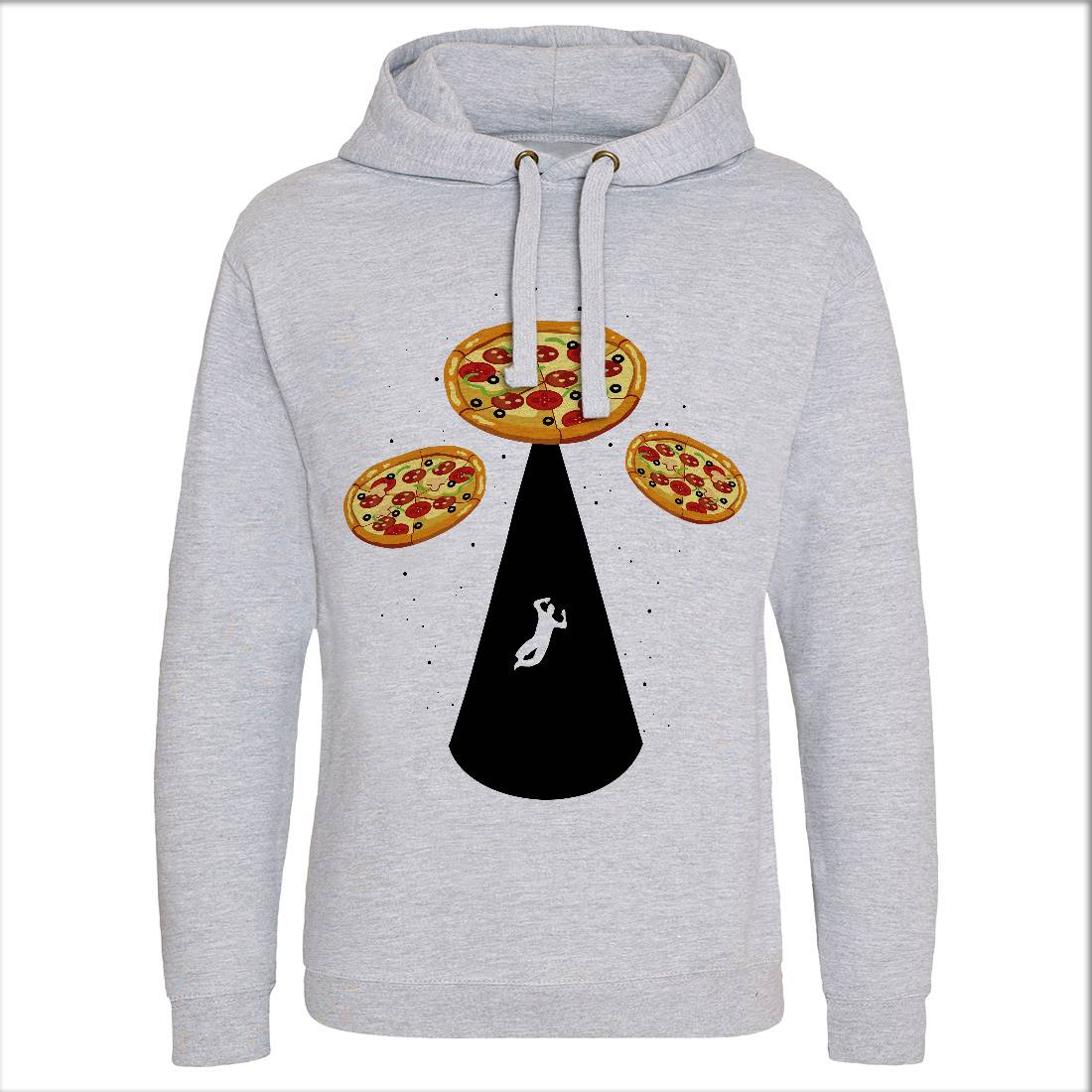 Pizza Ufo Mens Hoodie Without Pocket Food B068