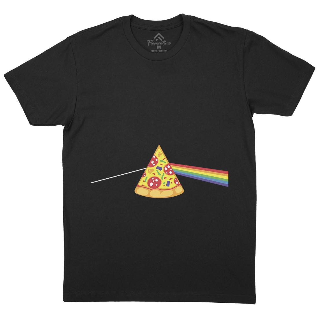 Pizza Prism Mens Organic Crew Neck T-Shirt Food B069