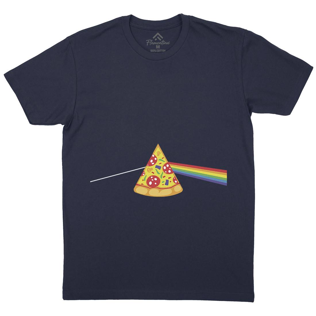 Pizza Prism Mens Organic Crew Neck T-Shirt Food B069