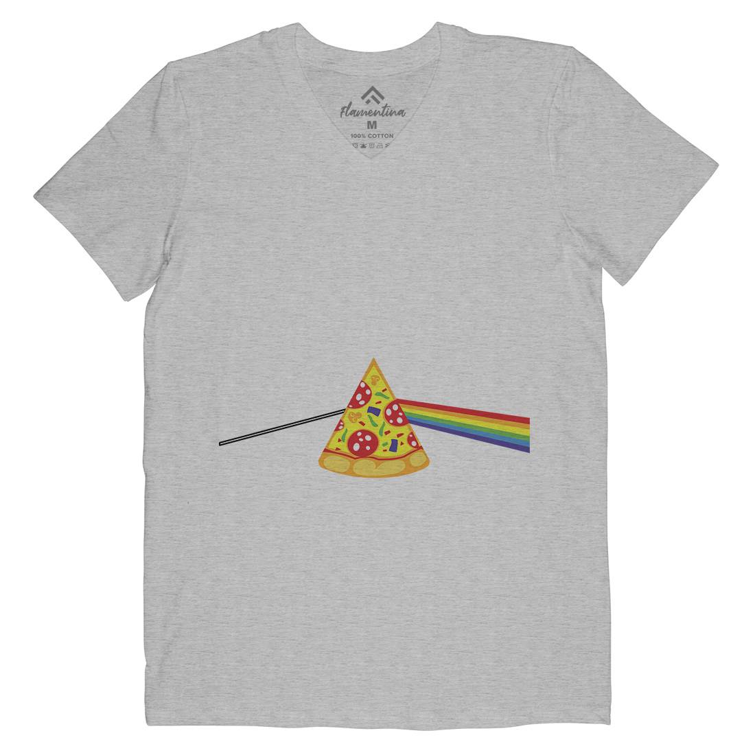 Pizza Prism Mens V-Neck T-Shirt Food B069