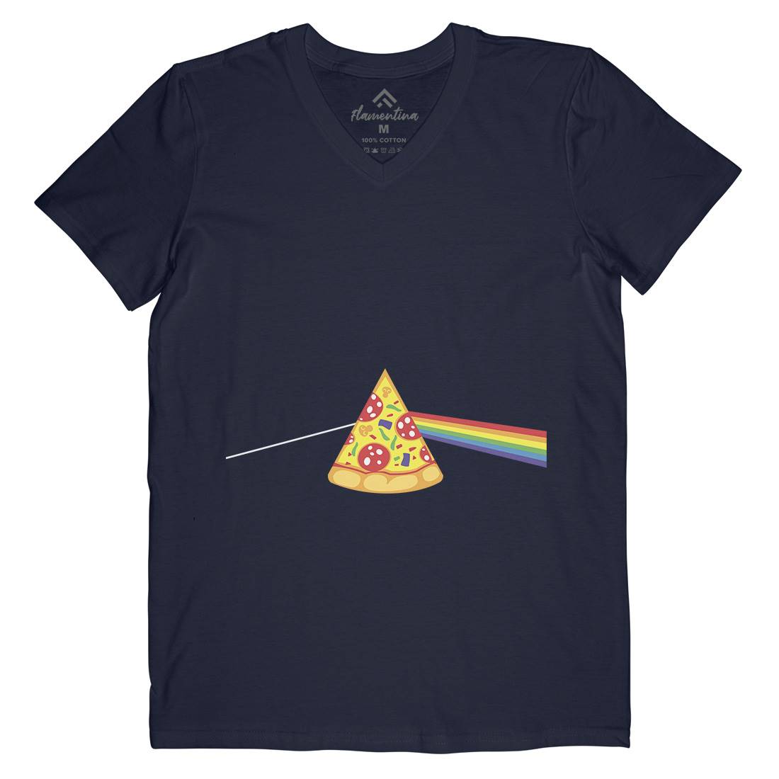 Pizza Prism Mens V-Neck T-Shirt Food B069