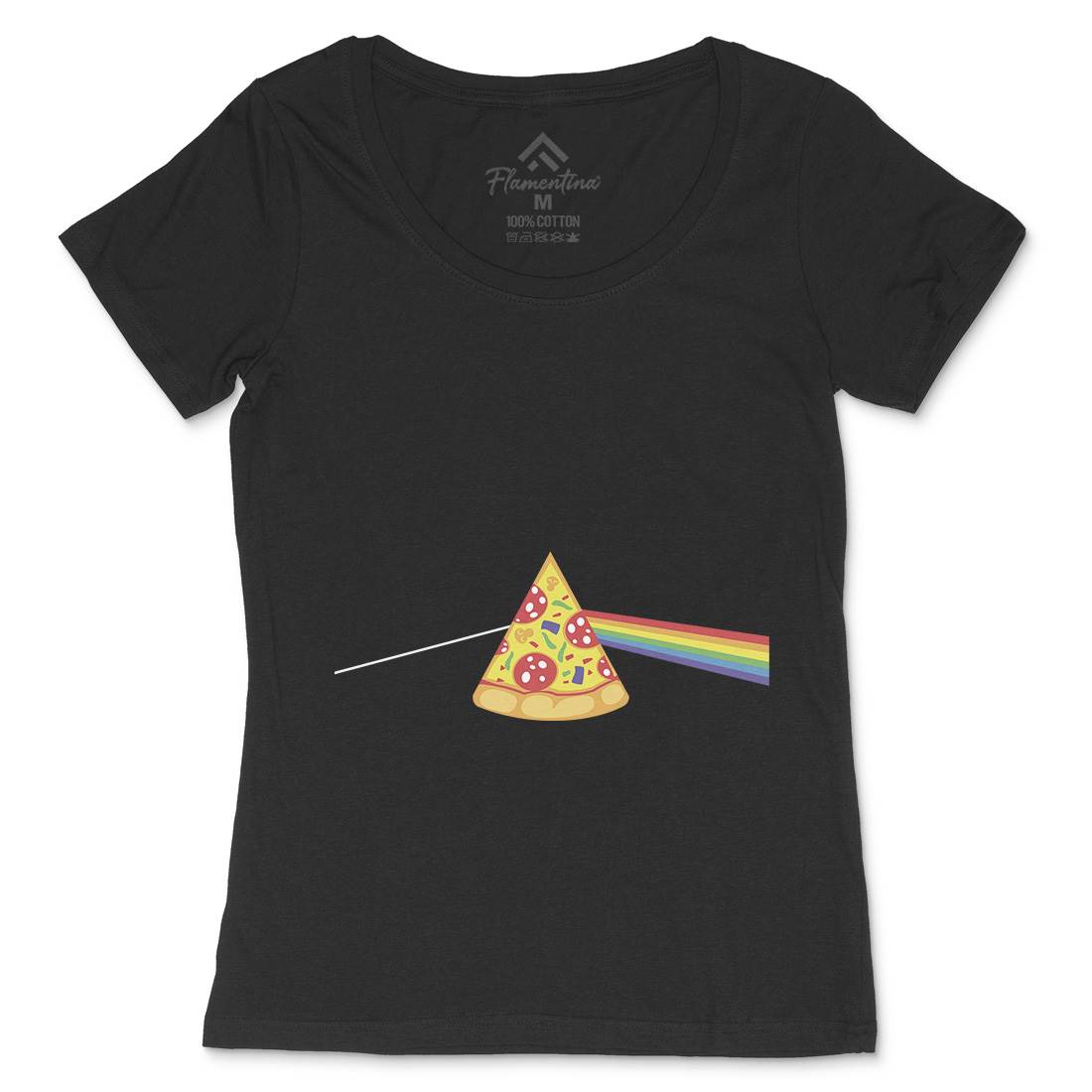 Pizza Prism Womens Scoop Neck T-Shirt Food B069
