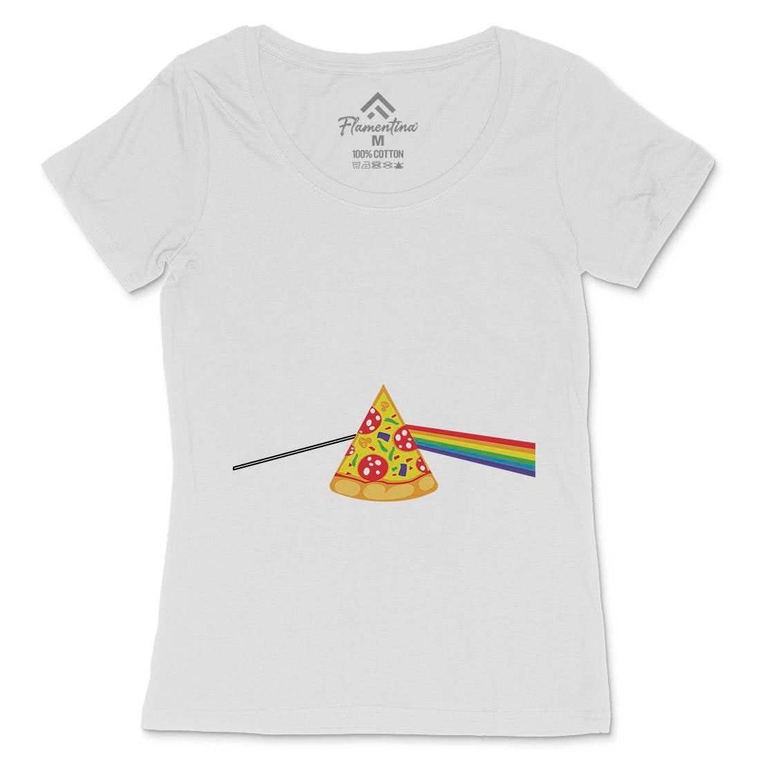 Pizza Prism Womens Scoop Neck T-Shirt Food B069