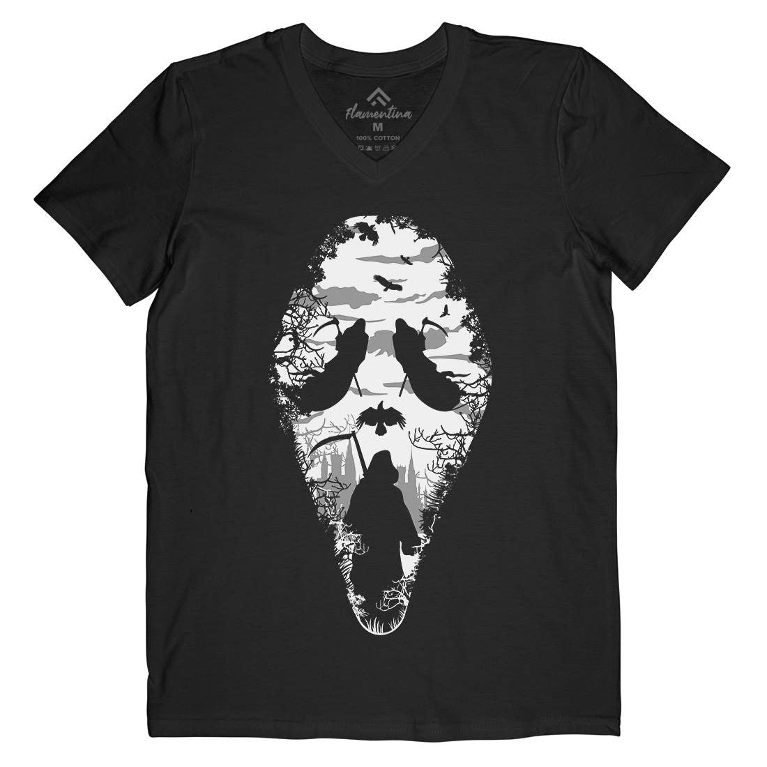 Reaper Mens V-Neck T-Shirt Horror B070