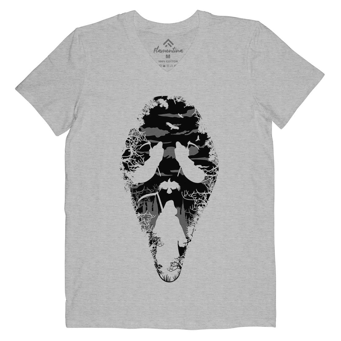 Reaper Mens Organic V-Neck T-Shirt Horror B070