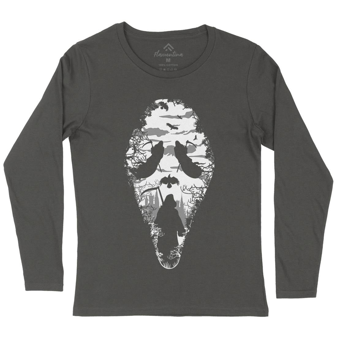 Reaper Womens Long Sleeve T-Shirt Horror B070