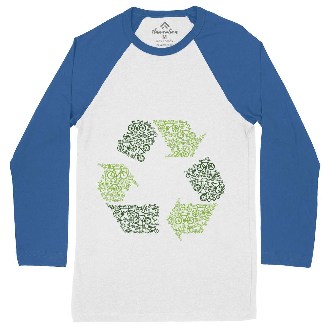 Recycling Mens Long Sleeve Baseball T-Shirt Retro B071