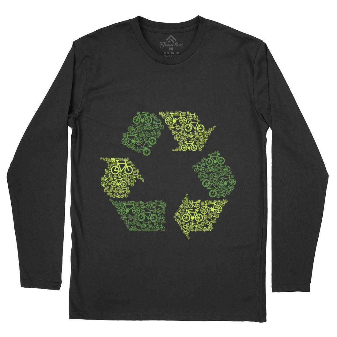 Recycling Mens Long Sleeve T-Shirt Retro B071