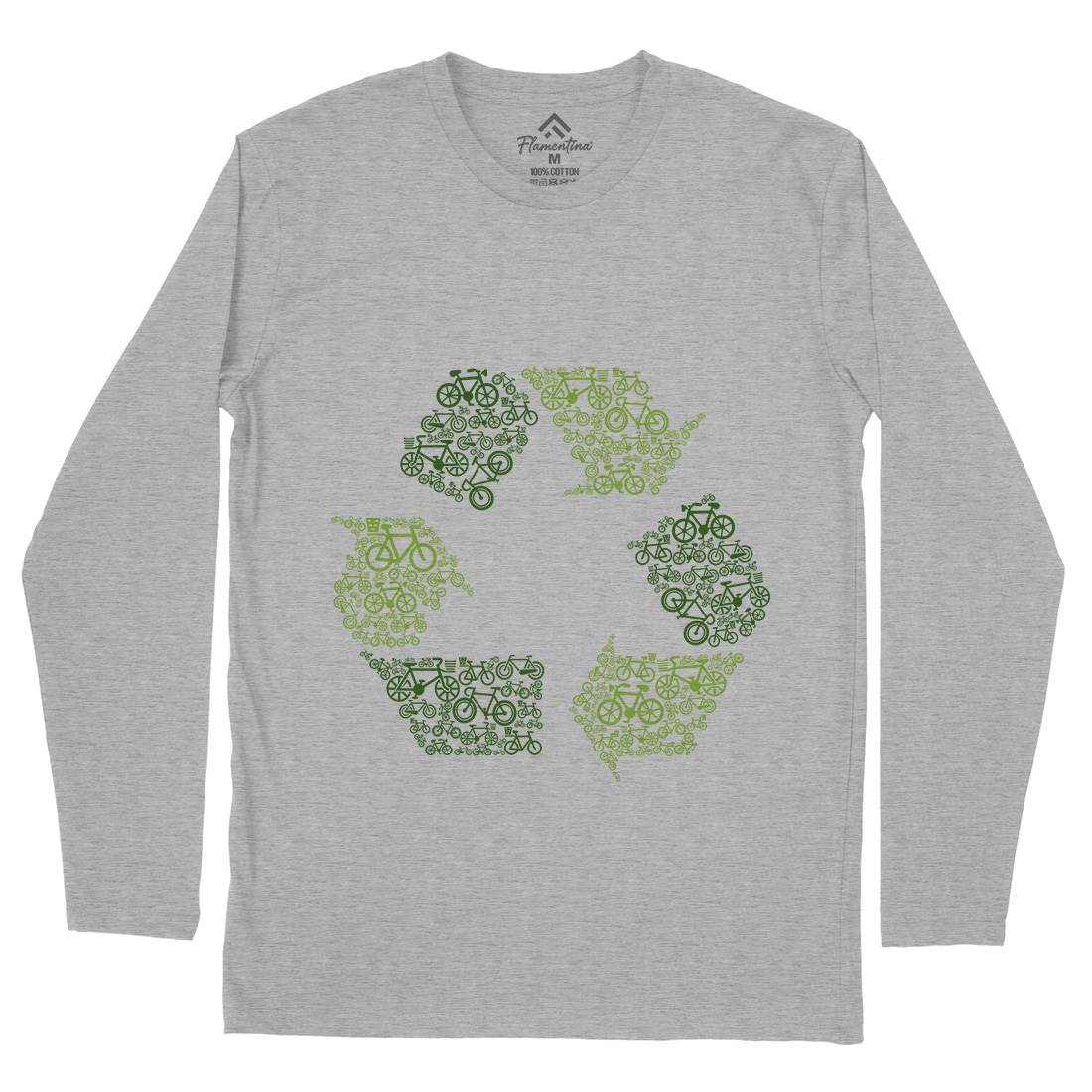 Recycling Mens Long Sleeve T-Shirt Retro B071
