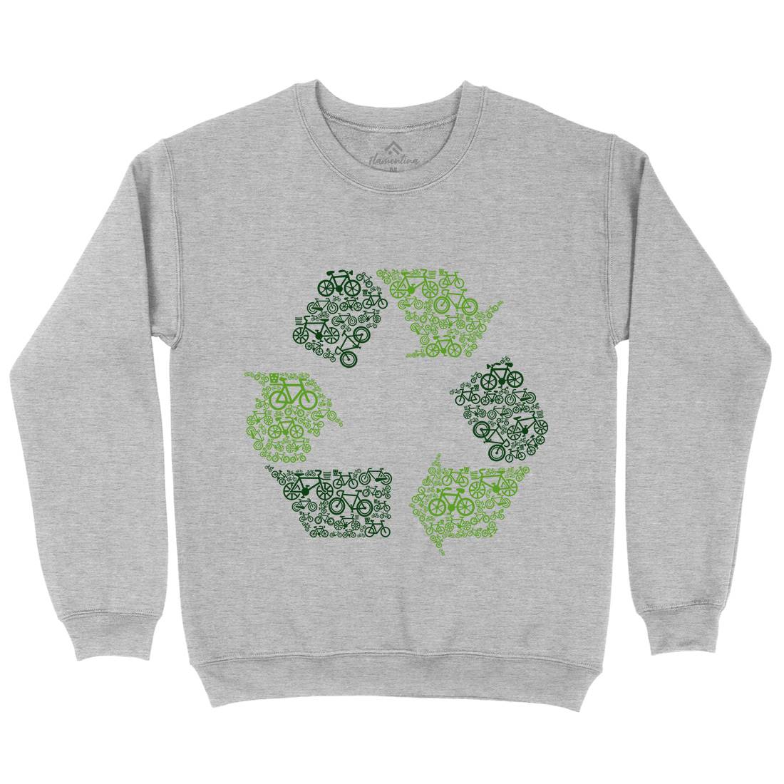 Recycling Mens Crew Neck Sweatshirt Retro B071