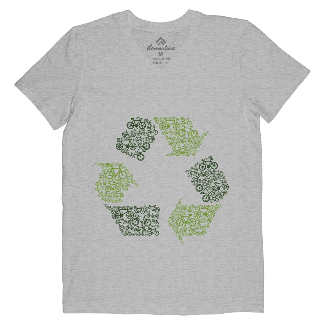 Recycling Mens Organic V-Neck T-Shirt Retro B071