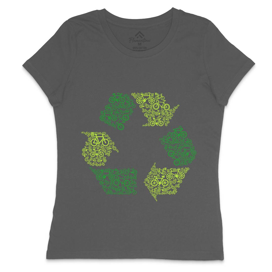 Recycling Womens Crew Neck T-Shirt Retro B071