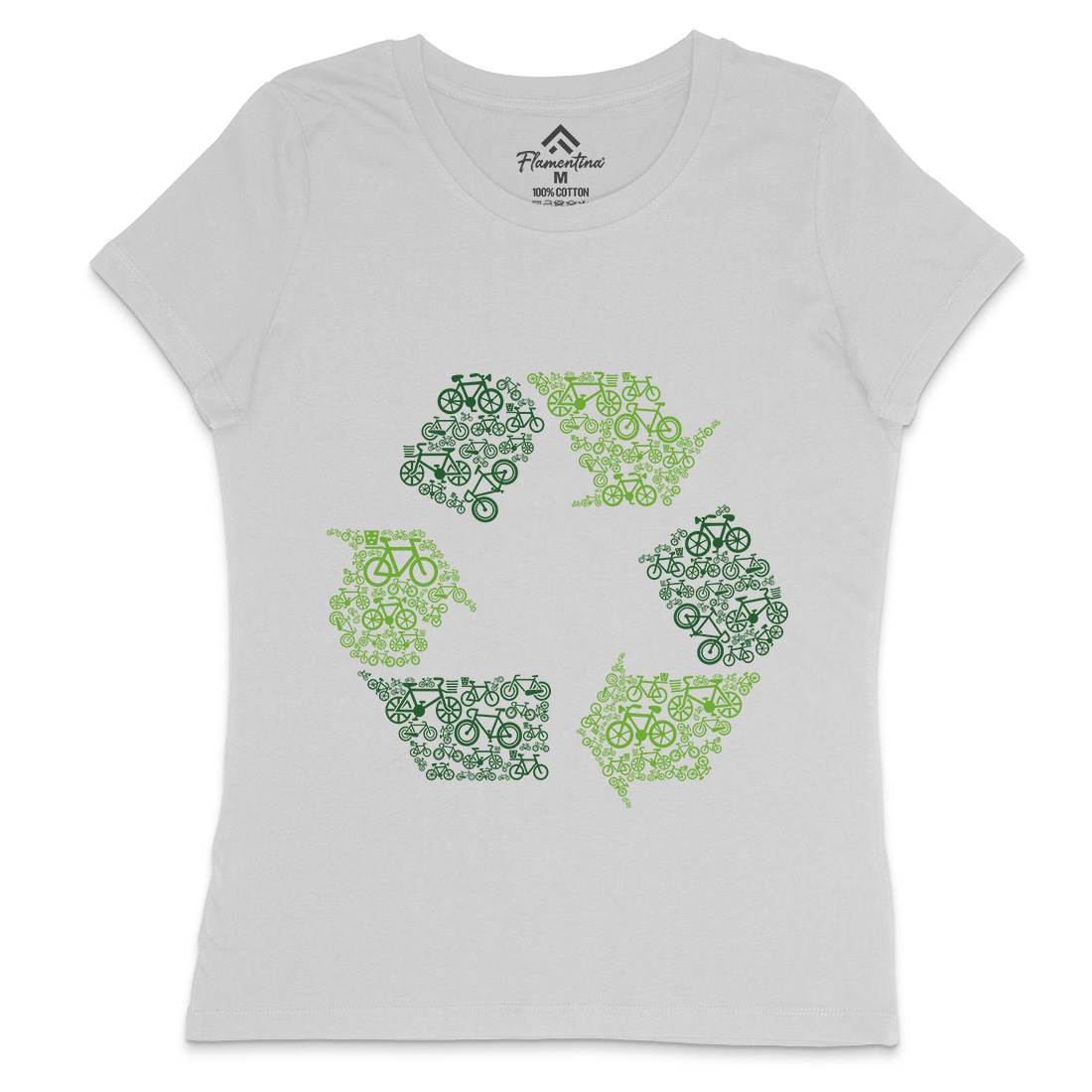 Recycling Womens Crew Neck T-Shirt Retro B071
