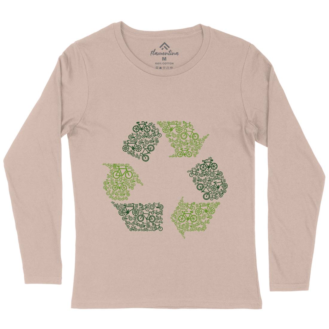 Recycling Womens Long Sleeve T-Shirt Retro B071