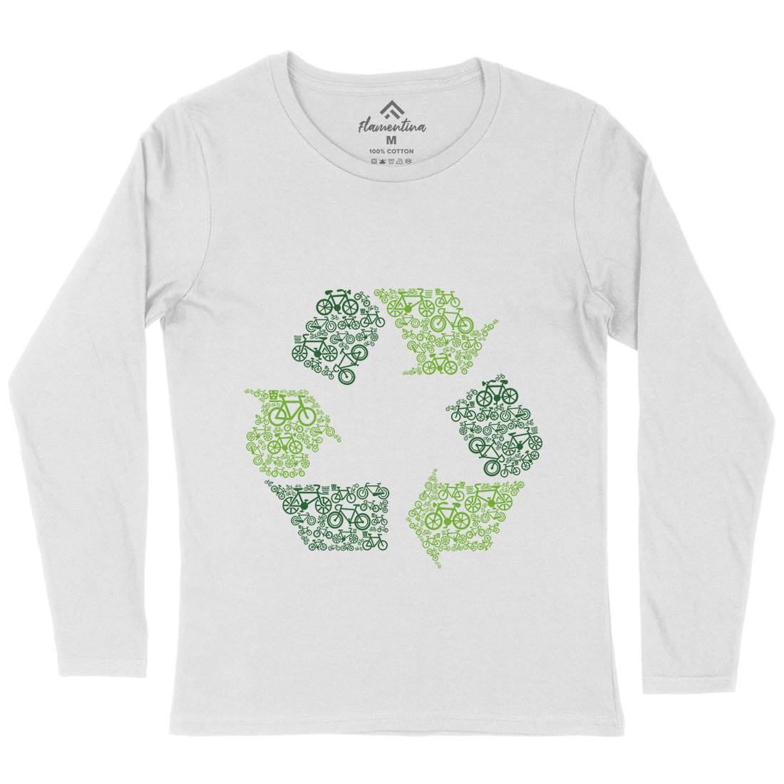 Recycling Womens Long Sleeve T-Shirt Retro B071