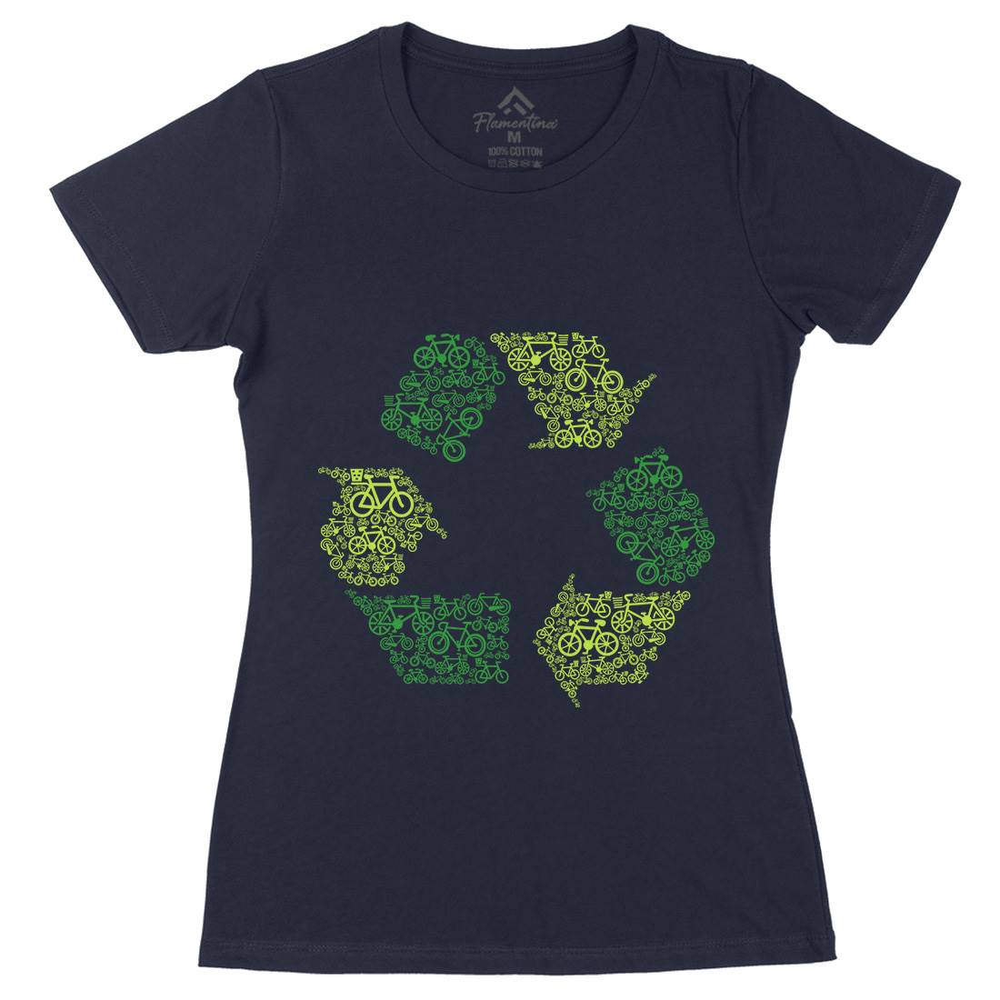 Recycling Womens Organic Crew Neck T-Shirt Retro B071