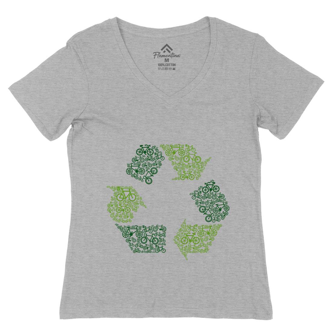 Recycling Womens Organic V-Neck T-Shirt Retro B071