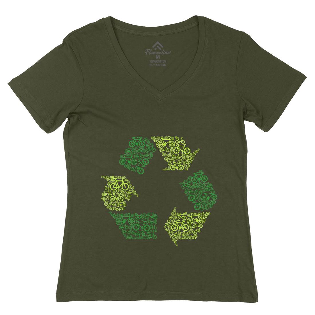 Recycling Womens Organic V-Neck T-Shirt Retro B071