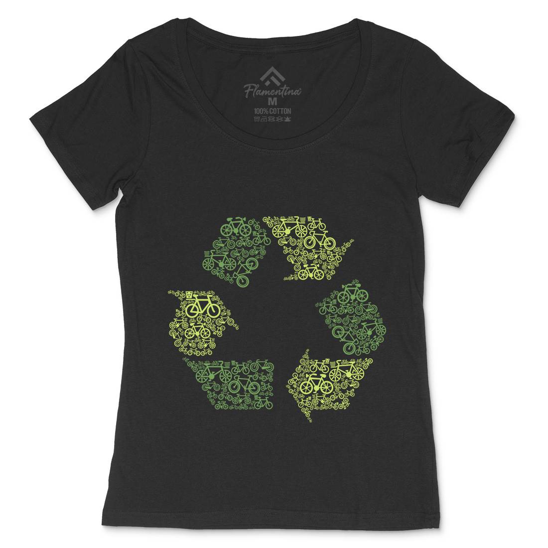 Recycling Womens Scoop Neck T-Shirt Retro B071