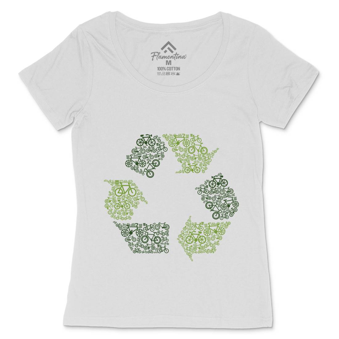 Recycling Womens Scoop Neck T-Shirt Retro B071