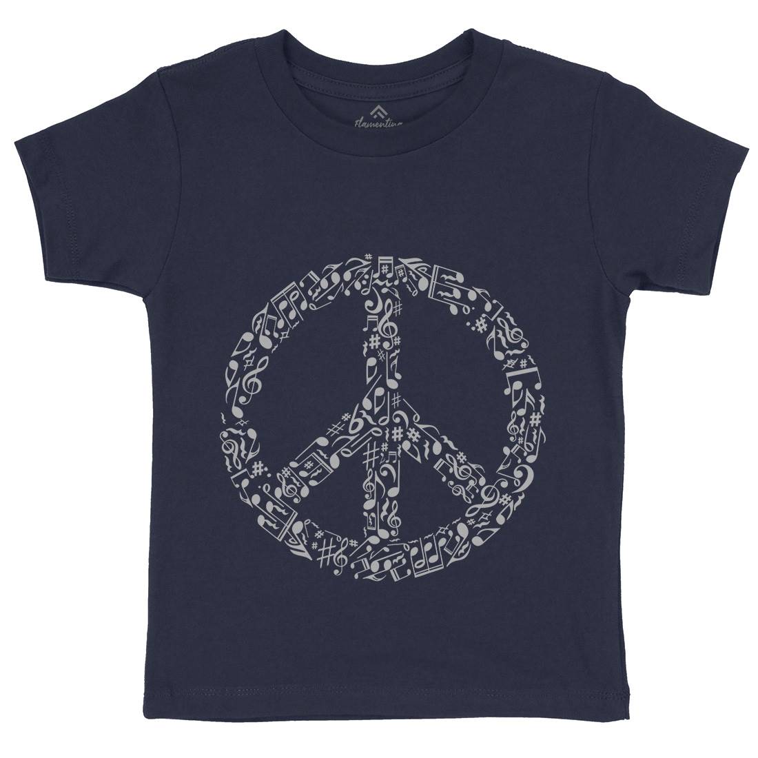 Rhyme In Kids Organic Crew Neck T-Shirt Peace B072