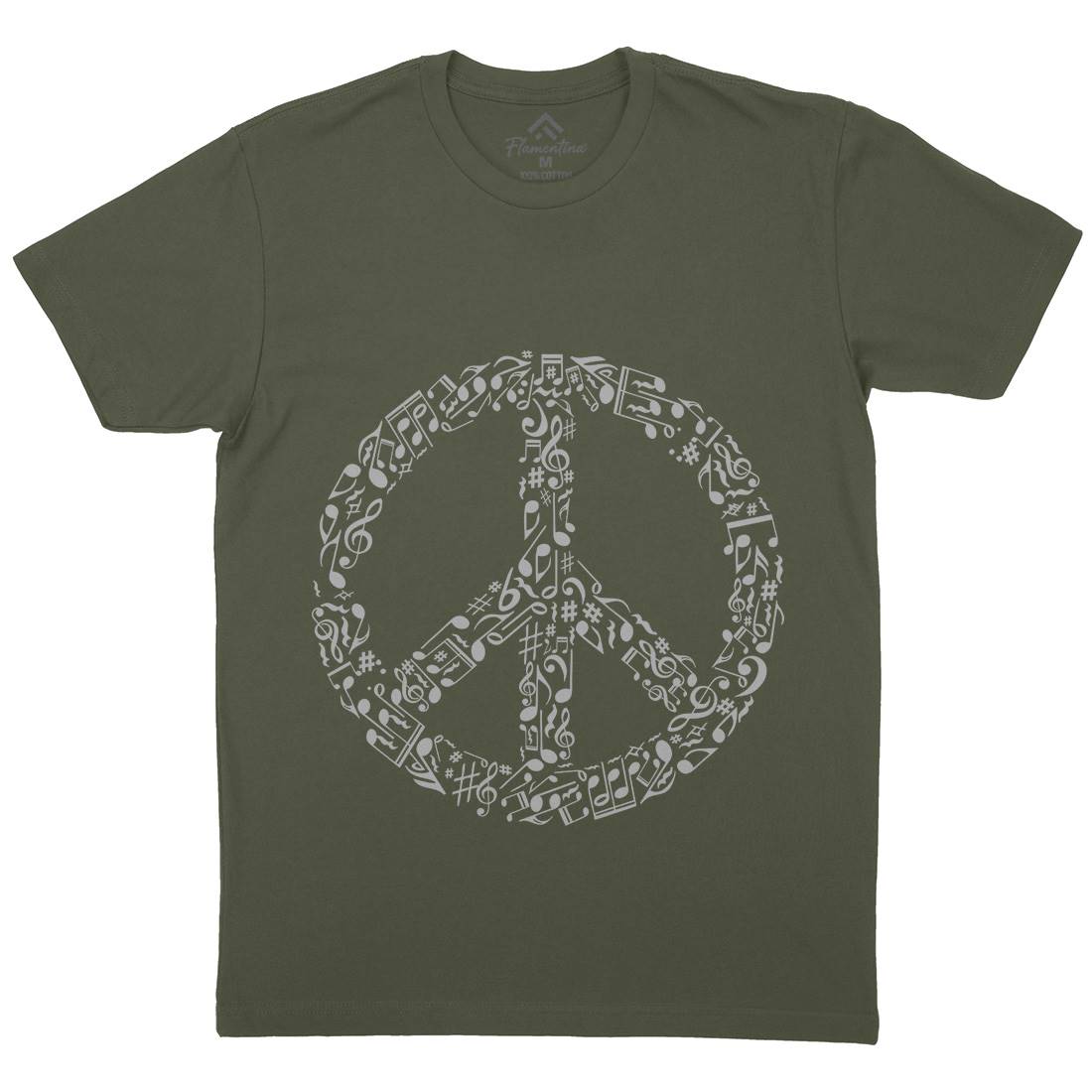 Rhyme In Mens Crew Neck T-Shirt Peace B072