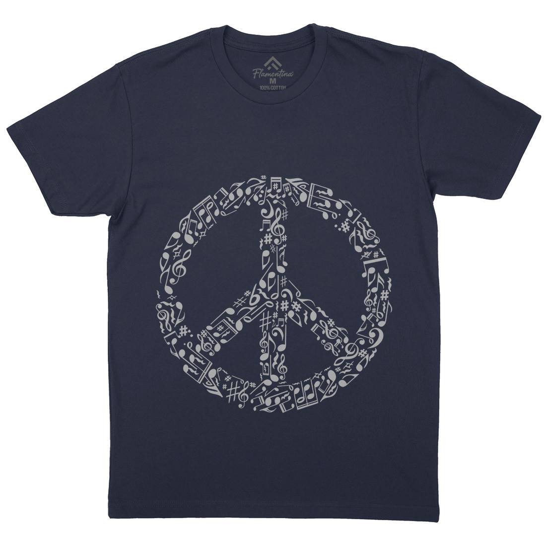 Rhyme In Mens Crew Neck T-Shirt Peace B072