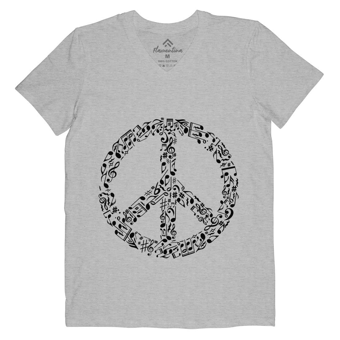 Rhyme In Mens Organic V-Neck T-Shirt Peace B072