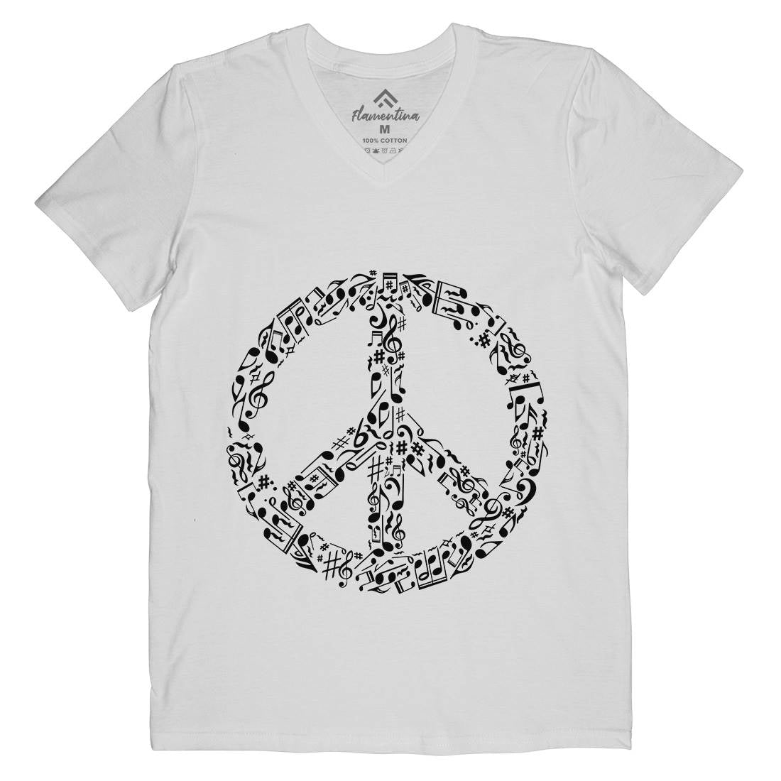 Rhyme In Mens Organic V-Neck T-Shirt Peace B072