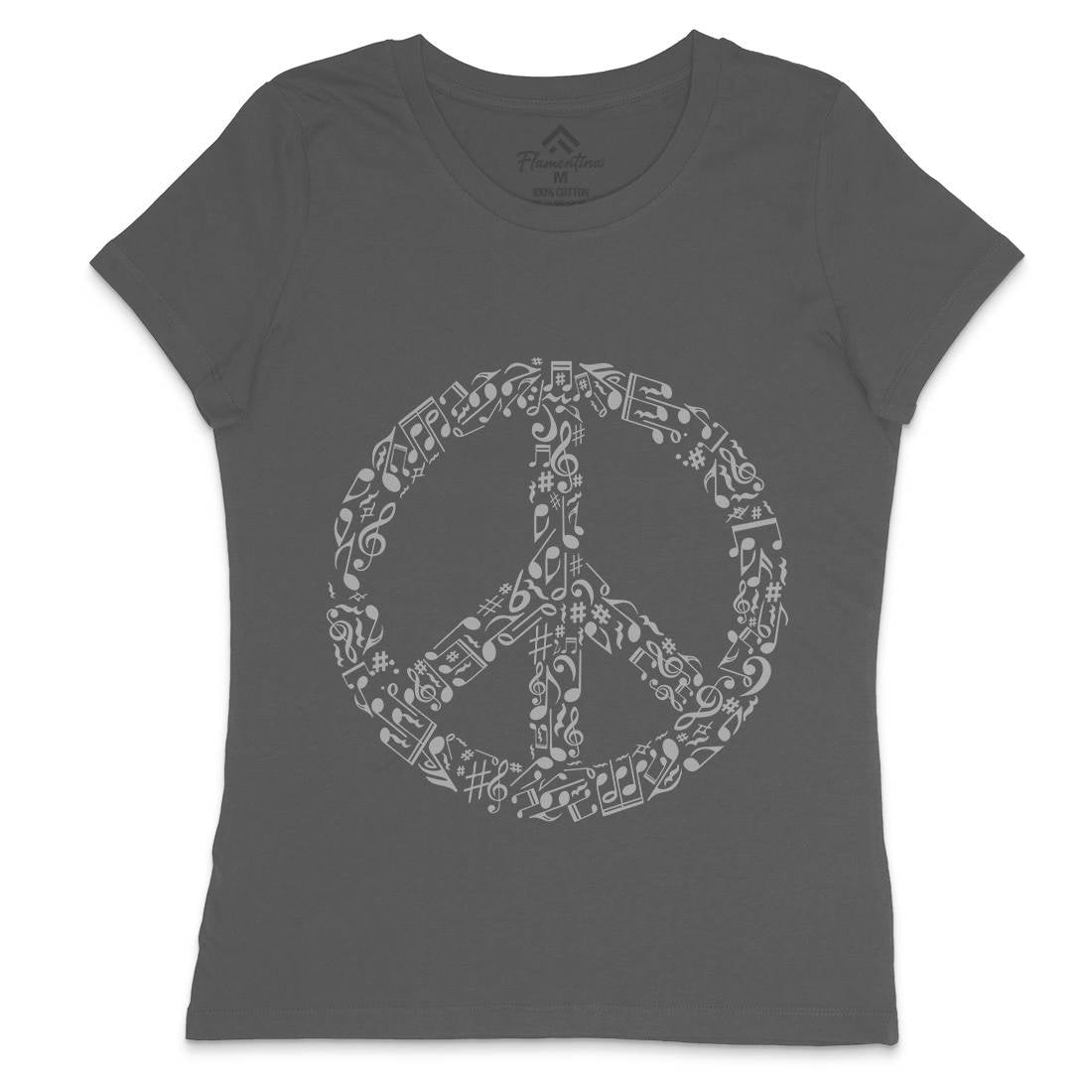 Rhyme In Womens Crew Neck T-Shirt Peace B072