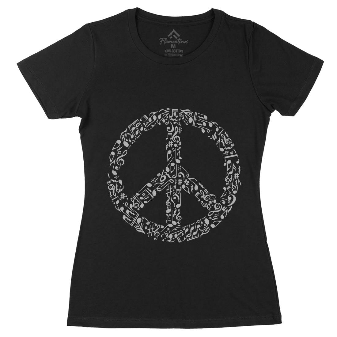 Rhyme In Womens Organic Crew Neck T-Shirt Peace B072