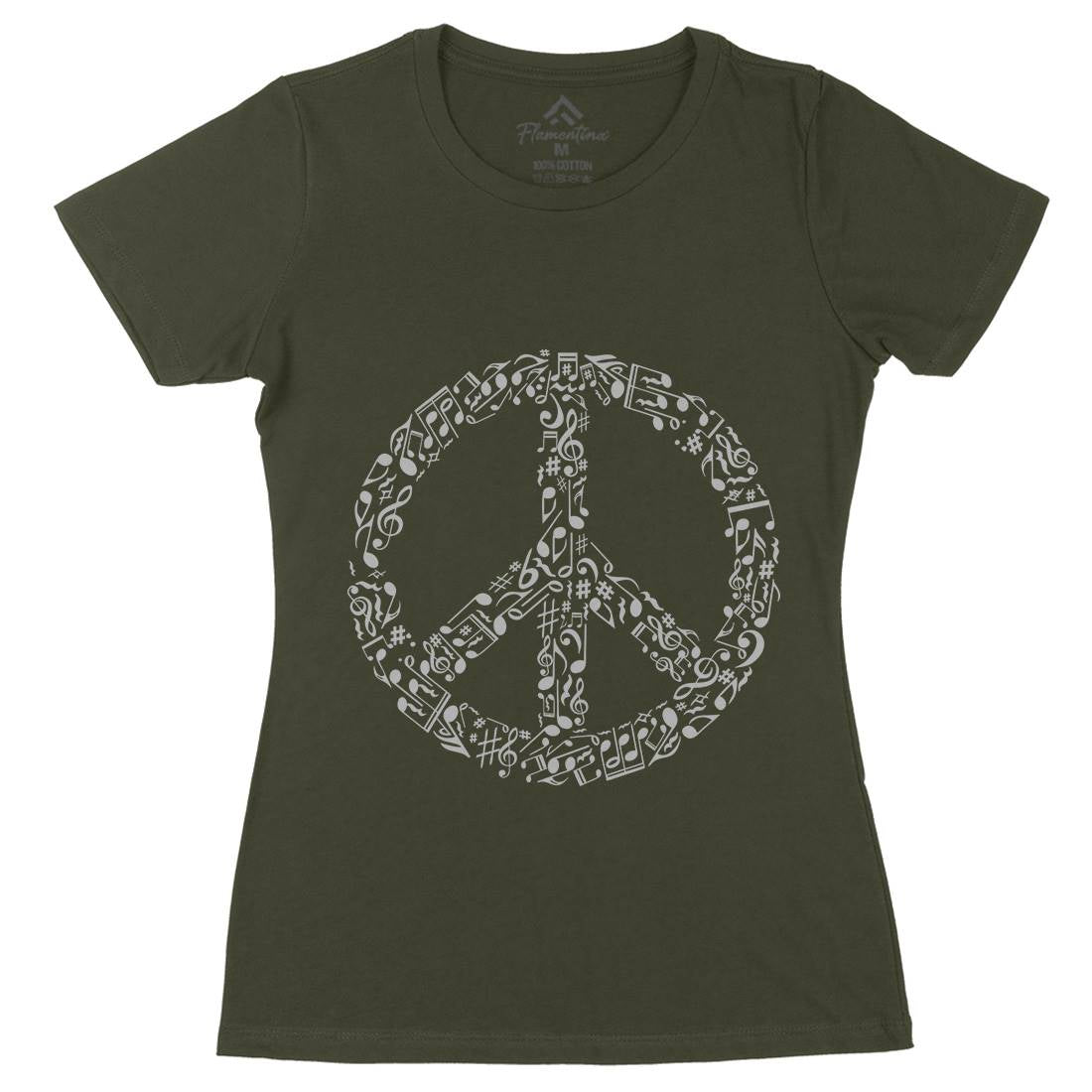 Rhyme In Womens Organic Crew Neck T-Shirt Peace B072